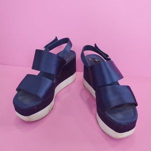 Zara Stunning Blue Wedges